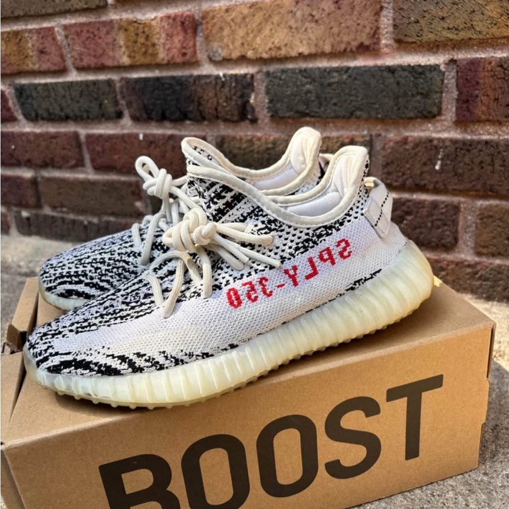 Adidas Black and Cream Zebra Yeezy Boost